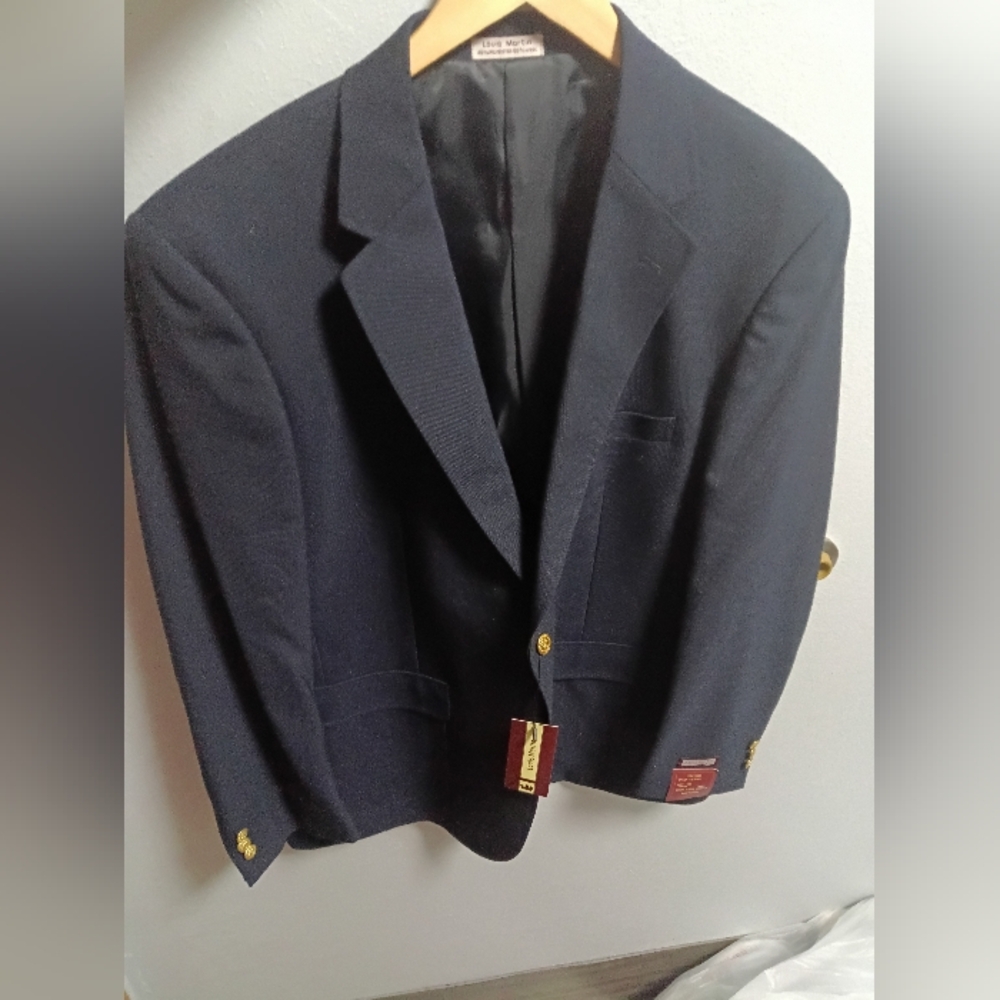 Men's Brand New Louis Martin Blazer Size 44R 2 Button Polyester Wool